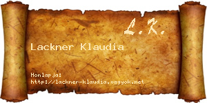 Lackner Klaudia névjegykártya